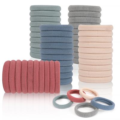 China Hair Ties 100 Bundles Fashion Seamless Elastic Hair Ties Solid Color Rubber Hair Band For Women Girls for sale