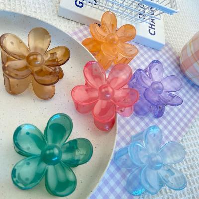 China Hot Selling American Fashion Hair Decoration Daisy Bright Hair Clip Flower Candy Color Hair Clips Use For Thick Thin Hair for sale