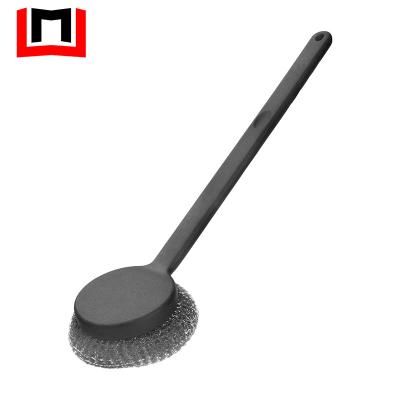 China Easily Cleaned Long Handle Grill Brush High Quality Steel Wire Grill Brush With Grill Brush for sale