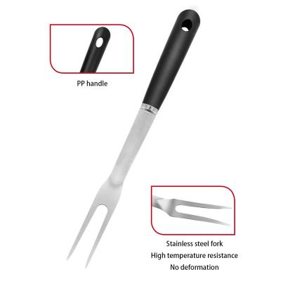 China Easily Cleaned Hot Sale BBQ Tool Kit PP Long Handle Stainless Steel BBQ Forks Free Sample for sale