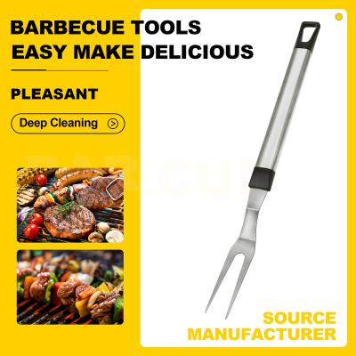 China Promotional Long Handle Barbeque Tools Kit Grill Items BBQ Easily Cleaned Fork for sale