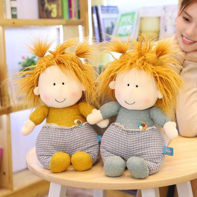 China Kids Gift / Promotion Factory Price 30cm Cute Little Girl Rag Doll Stuffed Toys Shape Plush Toy Sleeping Pillows Birthday Gift For Kids for sale