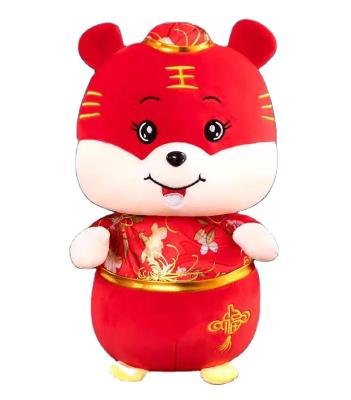 China Plush Toy Lucky Tiger 2022 New Year Zodiac Animal Mascot Toys Pendants Hanging Ornaments Gifts for sale