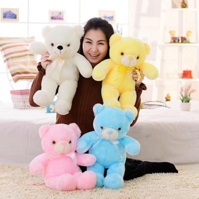 China Kids Gift/Promotion/Decoration 30cm Light Up Giant Colorful Glowing LED Plush Toy Valentines Teddy Bear Big Stuffed Animals Wholesale for sale