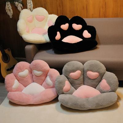 China Wholesale Anti-Static Chair Cushions Cat Paw Shape Plush Seat Cushions Cute For Home Office Hotel Cafe 2021 New Style for sale