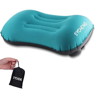 China Outdoor Type Comfortable Folding Portable Type Automatic Camping Inflatable Pillow Waist Press Travel Press Pillow for sale