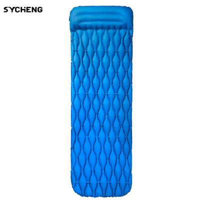 China Nylon Compound Lightweight Inflatable Camping Sleep Pad TPU Fabric Manufacture TPU Compound Camping Sleep Mat Air Mattress Pad for sale