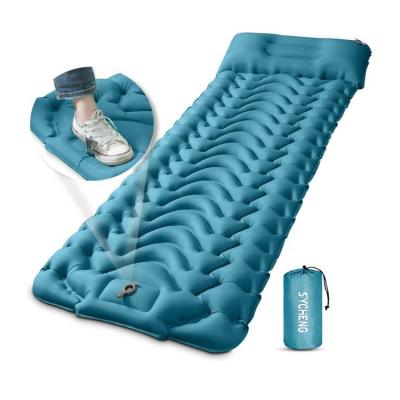 China Comfortable Feel TPU Portable Waterproof Inflatable Travel Mat Car Ride Inflatable Bed Travel Mattress Outdoor Camping Bed With Pillow for sale