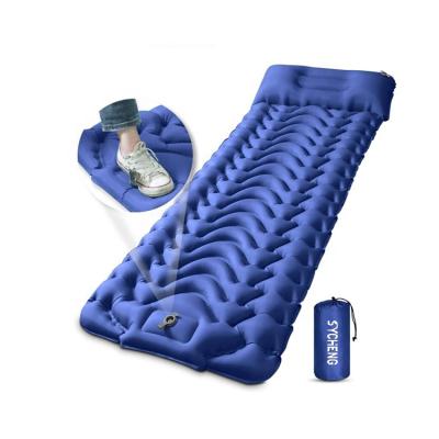 China Ultralight Comfortable Automatic Inflatable Sleep Pad Winter Camp Feel Waterproof Camping Air Mattress Inflating Camping Mat 65cm for sale