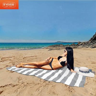 China New Plush Cotton Microfiber Beach Towels Sand Proof Oversized Premium Beach Towel Sustainable Soft Outdoor Swimming Pool Towel for sale