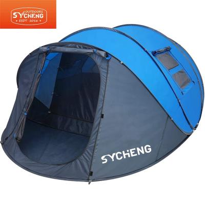 China Extended Type 3-4 Person Fully Automatic Double Layers Camping Beach Tents Noise Up Outdoor Tent UV Protection Camping Tent for sale