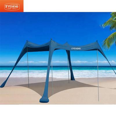 China Diagonal Tying Type UPF 50+ Light Sunshade Pop Up Beach Tent, Portable Premium Outdoor Shade Beach Tent Sun Shelter With Sand Shovel for sale