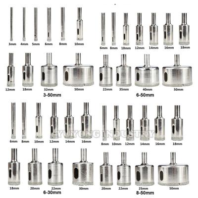 China 10PCS/Lot 3mm-50mm Advertising Company Vacuum Welded Diamond Core Drill Bit Round Wet Leg Tile Hole Saw Hole Cutter For Tile Marble Granite Glass for sale