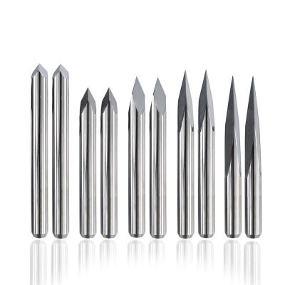 China 10pcs/set Advertising Company Solid Carbide Thtree Edge Pyramid Engraving Bit with Tip 0.1-0.3mm for CNC Computer Engraving Machine for sale