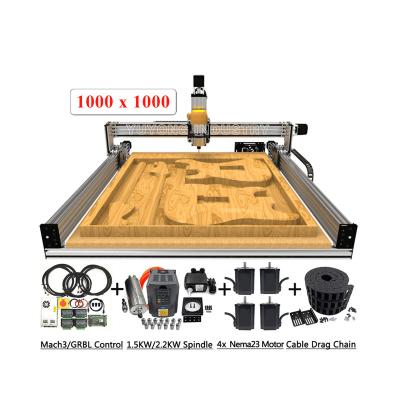 China Hotels 1010 Full Lead CNC Kit 1000x1000mm 4 Axis Carving Complete Engraver Kit Milling CNC Carving Machine With Upgraded Lead Screws for sale