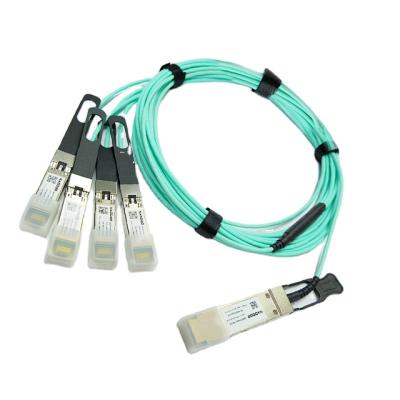 China Data Center Optical Module Q4SFP-40G-A5-GC 40G QSFP+ to 4xSFP+ Breakout Active Fiber Optic Cable 5M for sale