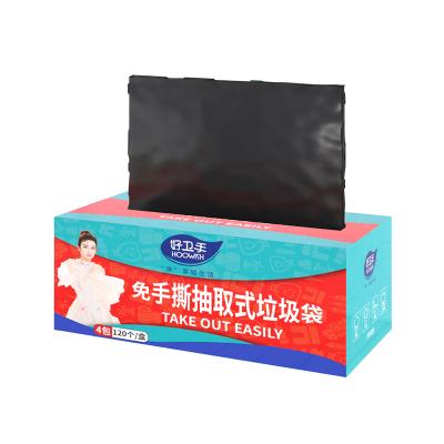 China Factory Wholesale Disposable Garbage Bag Thicken Heat Resistant Hands Free Portable Pull Out Garbage Bag for sale