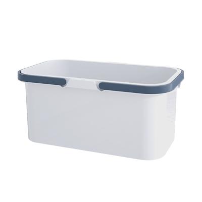 China Sustainable High Quality Large Capacity Portable White Plastic Garbage Bucket With Handle for sale