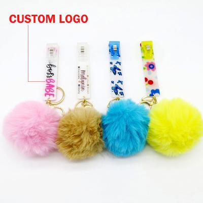 China Durable Acrylic Custom Logo Credit Card Nail Clips Long Card Clips Seized Staples Cash Machine White Card Clips For Bank for sale