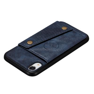 China The latest popular shockproof casual leather phone case with stand in 2021 can insert credit card for iphone xs max cell phone case for sale