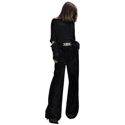 China Wholesale high quality woman causal QUICK DRY polyester plus size girls wide leg pants for sale