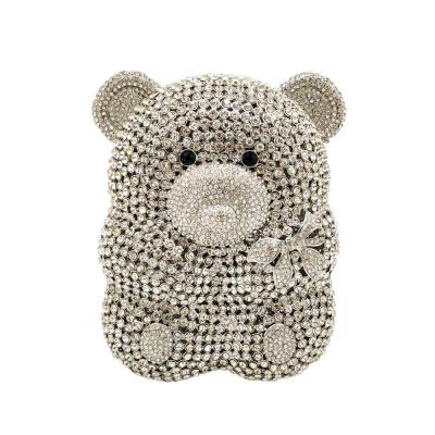 China The Bear Rhinestone Handbag Lady Party Bags for sale