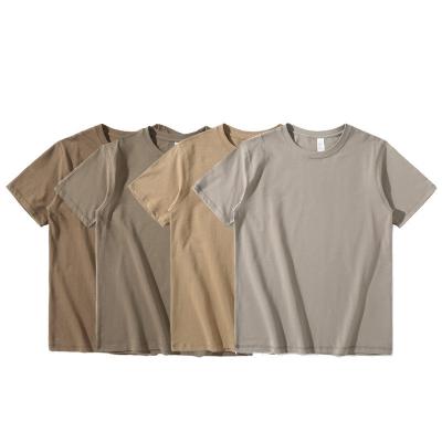 Cina 270g di cotone puro T-shirt da uomo e donna a manica corta da peso pesante T-shirt da uomo e donna a manica corta T-shirt da collo rotondo americano T-shirt da coppia T-shirt culturale in vendita