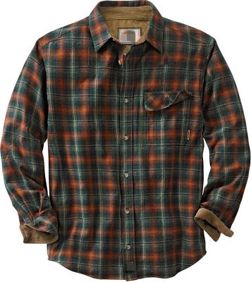 China Men′ S Buck Camp Flannel Shirt Print Cardigan Lapel Long Sleeve Check Shirt for sale