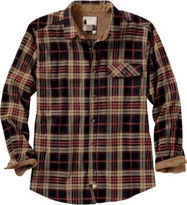 China Long Sleeve Casual Button up Plaid Shirt, Men′s All Cotton Flannel Shirt, Brushed Soft Outdoor Shirts for sale