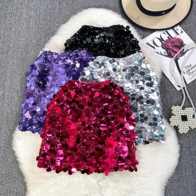 China Women′s Sequin A-Line Minidress Bag Hip One-Step Skirt Half Skirt for sale