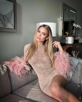 China Hot Sexy Flash Diamond Mesh Long Sleeve Fluffy Dress Party Dresses for sale