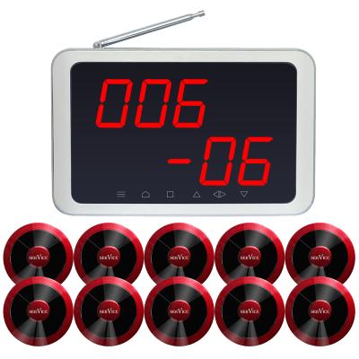 中国 Wireless Pager Attendant Restaurant Calling System 1 Receiver 10 Call Buttons for Clinics and Dentists 1800 Cafes 販売のため