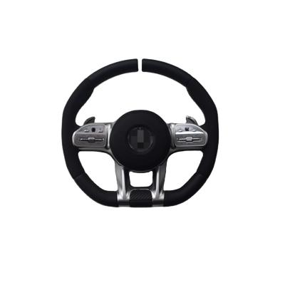 China Sports Apply To W204 W205 W211 AMG Red Full Suede Alignment Mark Steering Wheel for sale