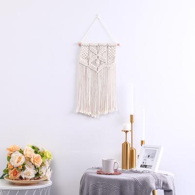 China 100% Macrame Bohemian Wall Hanging Rope Home Decor Boho Cotton 2 Pieces Handmade For Living Room for sale