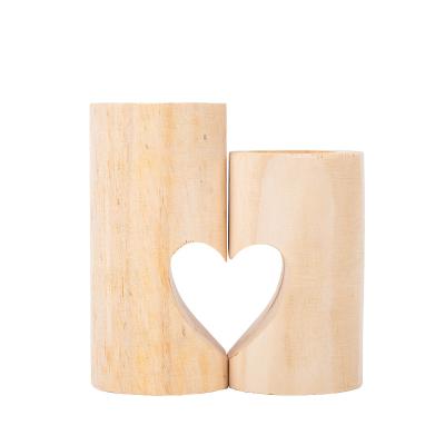 China Party Decoration Wooden Valentine's Day Weddings Candlestick Candle Holder for sale