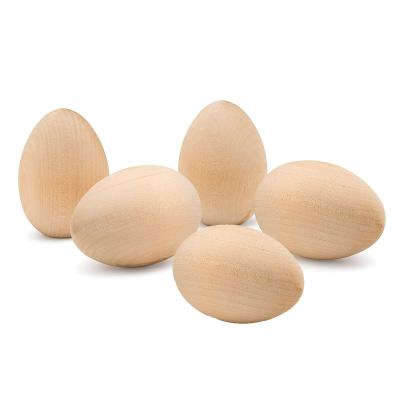 China 10PCS Europe Wooden Easter Egg Craft Unfinished Easter Egg Ornaments For DIY Easter Craft Painting for sale