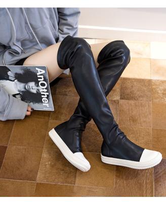 China New Disposable Winter Women's Boots High Fashion Casual Women's Boots New Tall Knee Length Boots are Simple Soft Plush Thick Sole for sale