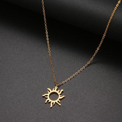 China Lead Free 316L Stainless Steel Nickel Free Necklace Plated Sun Ethnic Totem Pending Necklaces For Charm Women Birthday Party Fashion Jewelry for sale