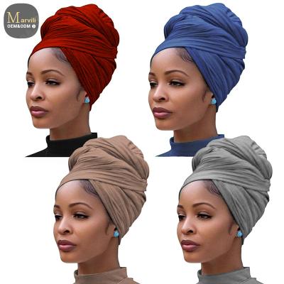 China Marvili Sunscreen Stretching African Bandanas Para Mujer Logo Wholesale Cotton Headscarf Custom Print Women Durag Turban Hat Headwraps for sale