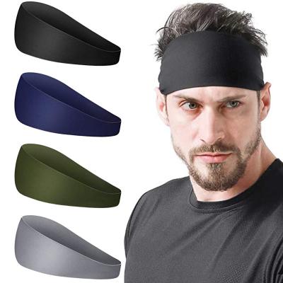 China Solid Sweatband Moisture Wicking Workout Headband Men Headbands For Sports Running Headband for sale