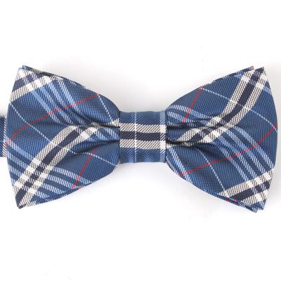 China Nickel Free Lead Free Mens Fashion Blue Plaid Bowknot Ties For Uniform Polyester Colorful Formal Bow Ties For Women Mens for sale