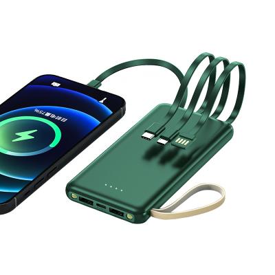 China LED Display Five Output Power Bank Portable Charger with 4 Different Cable and 10000mAh Capacity for sale