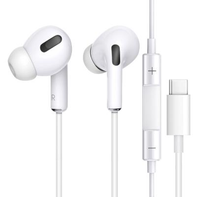 China Ear Hook Type-C Connect Wire Headphones Wired Earphone With Noise Reduction And Microphone for sale