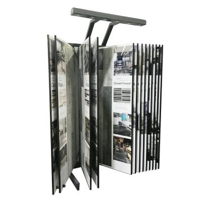 China Metal Shows High Quality Wooden Granite Metall Paging Floor Marble Rack Qartz Tile Rack Ceramic Stone Display Showroom for sale