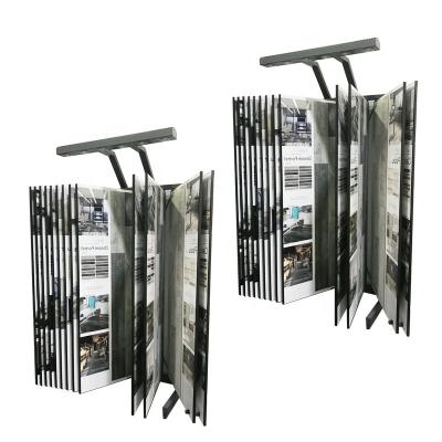 China Hot sale paging display rack quartz paging floor marble tile stand factory showroom rock plate slab stone sample display rack for sale