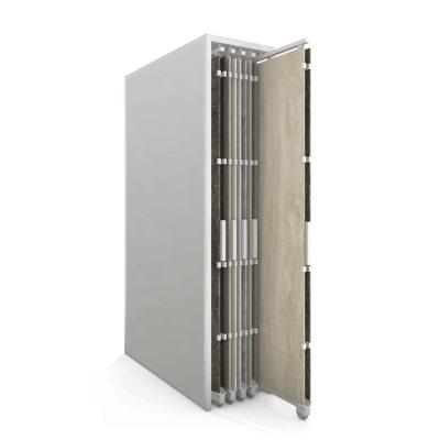 China High Quality Rotating Slide Tile Display Rack Pull Out Ceranic Stone Slab Factory Showroom Sample Rack Rotating Metal Sliding Tile Display Rack for sale