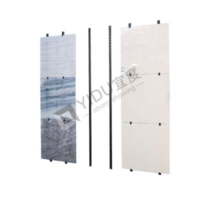 China YIDU Factory Tube Tile Adjustable Height Wall Mounted Perforated Display Rack Drawer Display Cabinet Metal Ceramic Sample Rack for sale