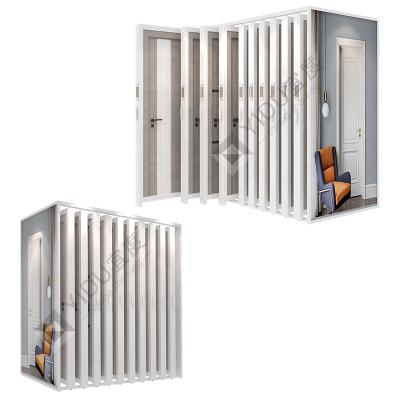 China Modern Slide Door Display Rack YIDU Factory For Interior Sliding Push-Pull Type Door Display Metal Wood View Rack Sample Rack Door Showroom for sale