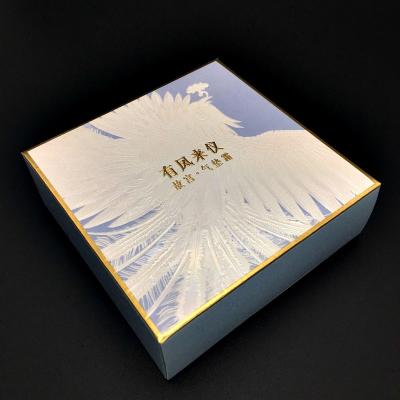 China Recyclable Luxury Chinese Traditional Pattern Embossing Printing Cosmetic Kraft Paper Gift Box for sale