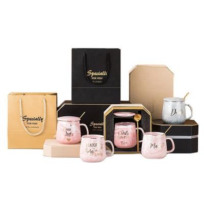 China Sustainable Good Price Of New Product Valentine's Mug Wholesale Ceramic Mug with lid and spoon gift box packing Porcelain Mug sublimation for sale